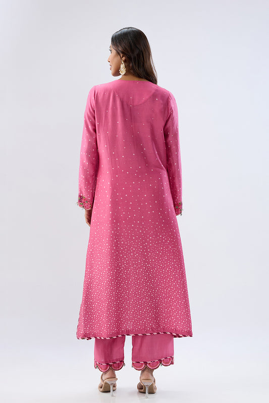 Blossom Pink Scallop Kurta Set