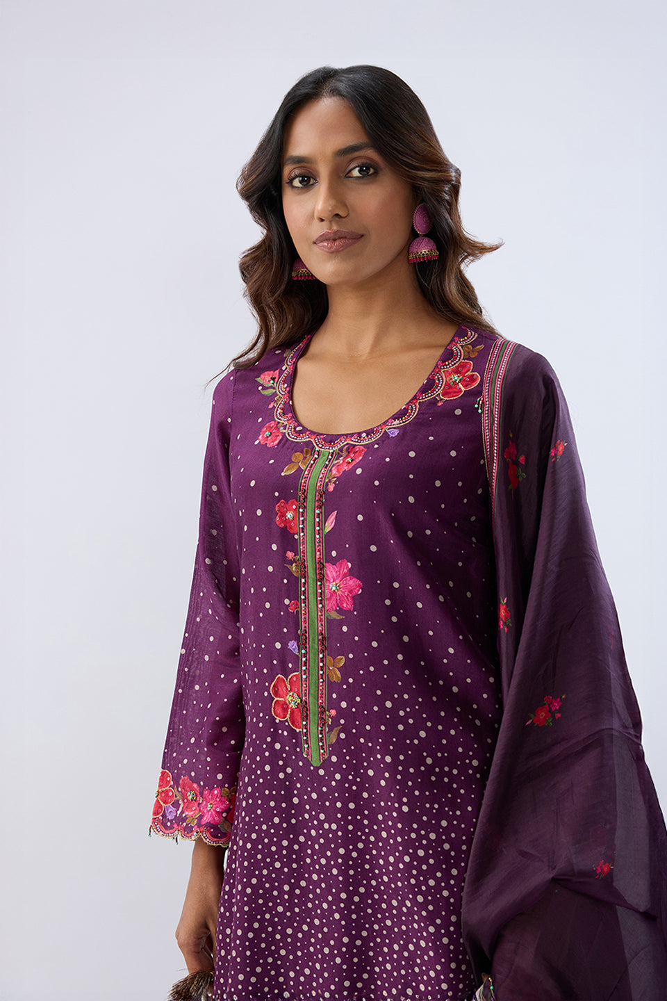 Blossom Purple Sharara Set