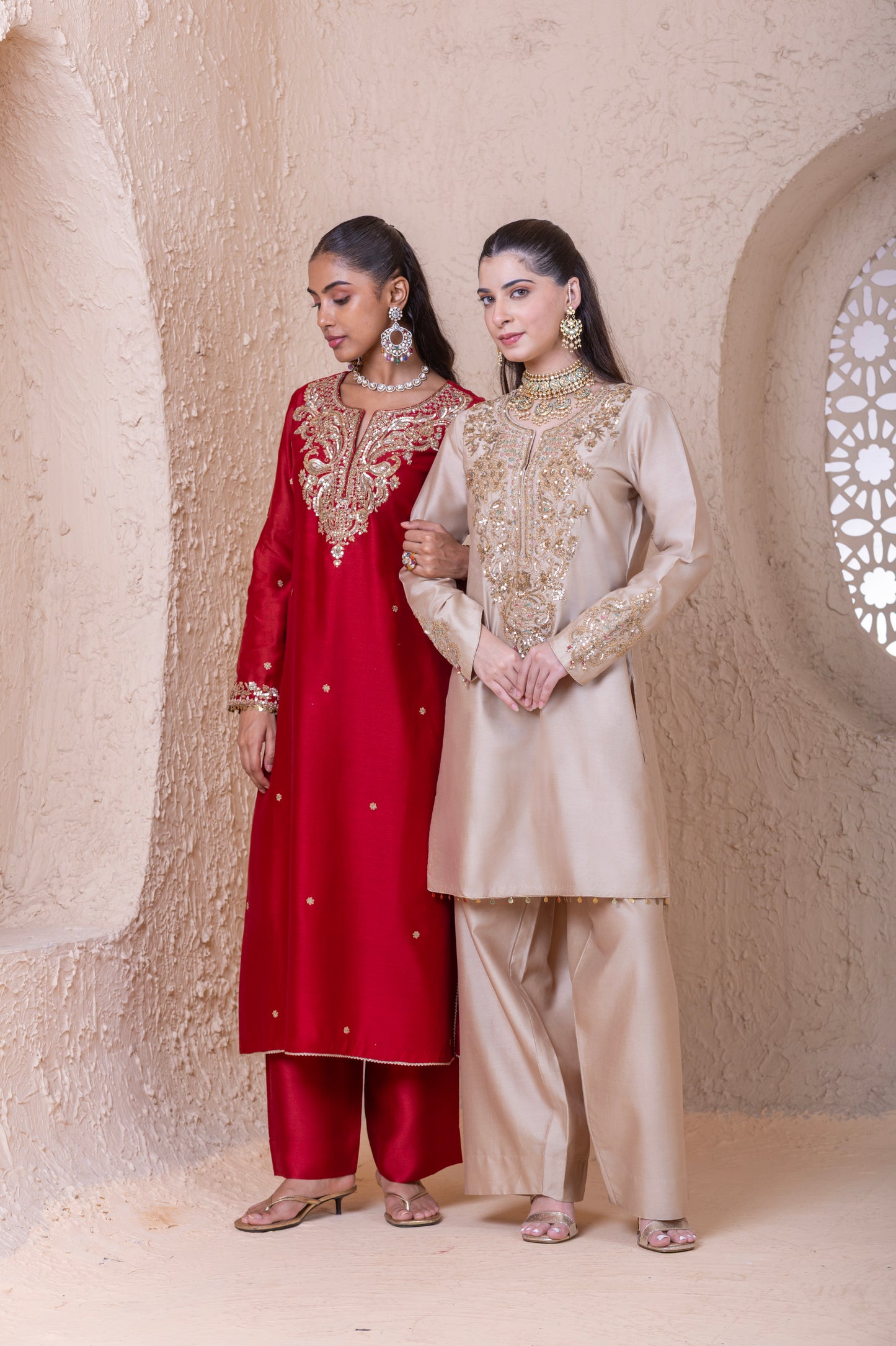Rangrez Red Zari Kurta Set
