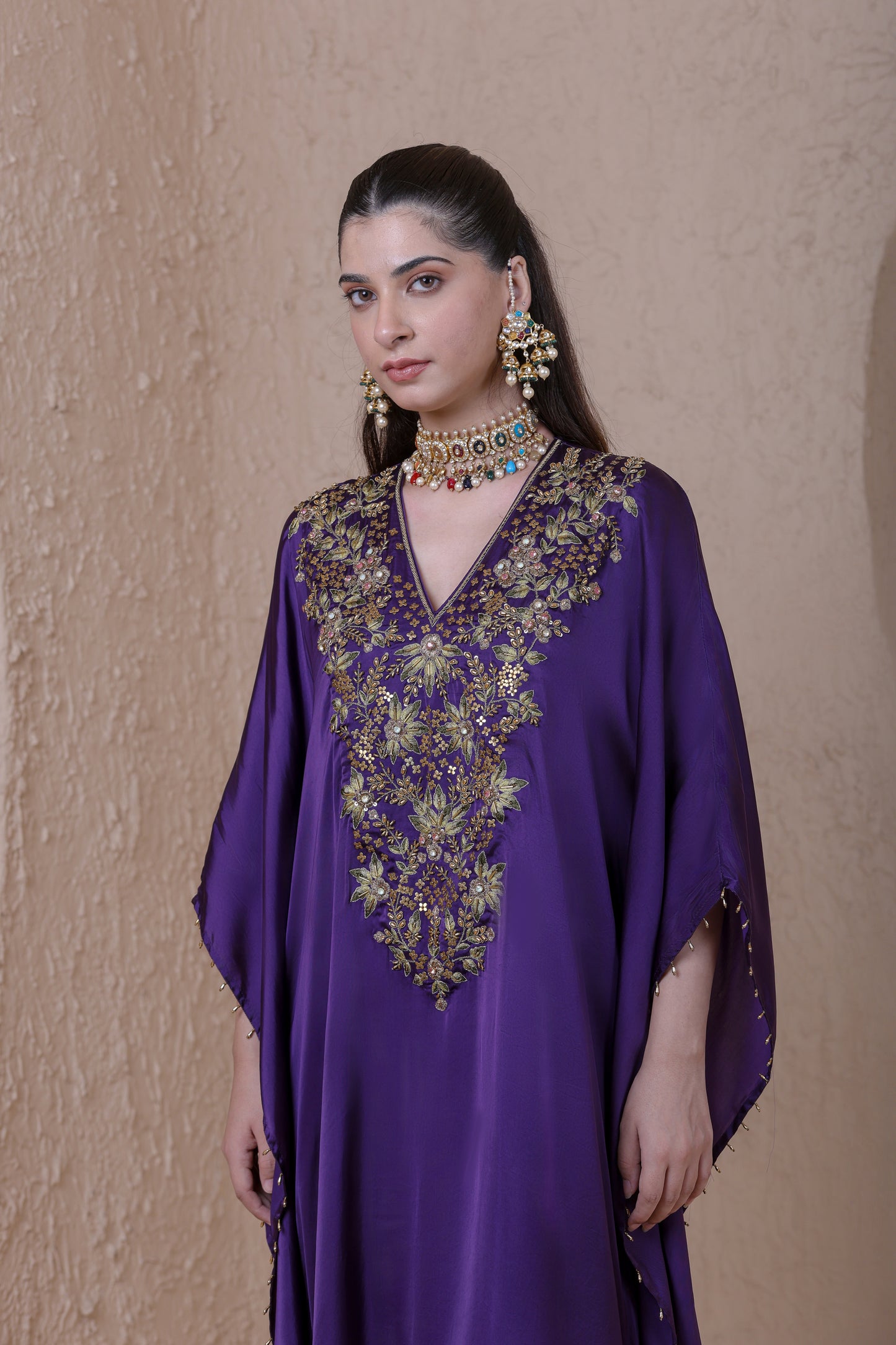 Rangrez Purple Kaftan Set