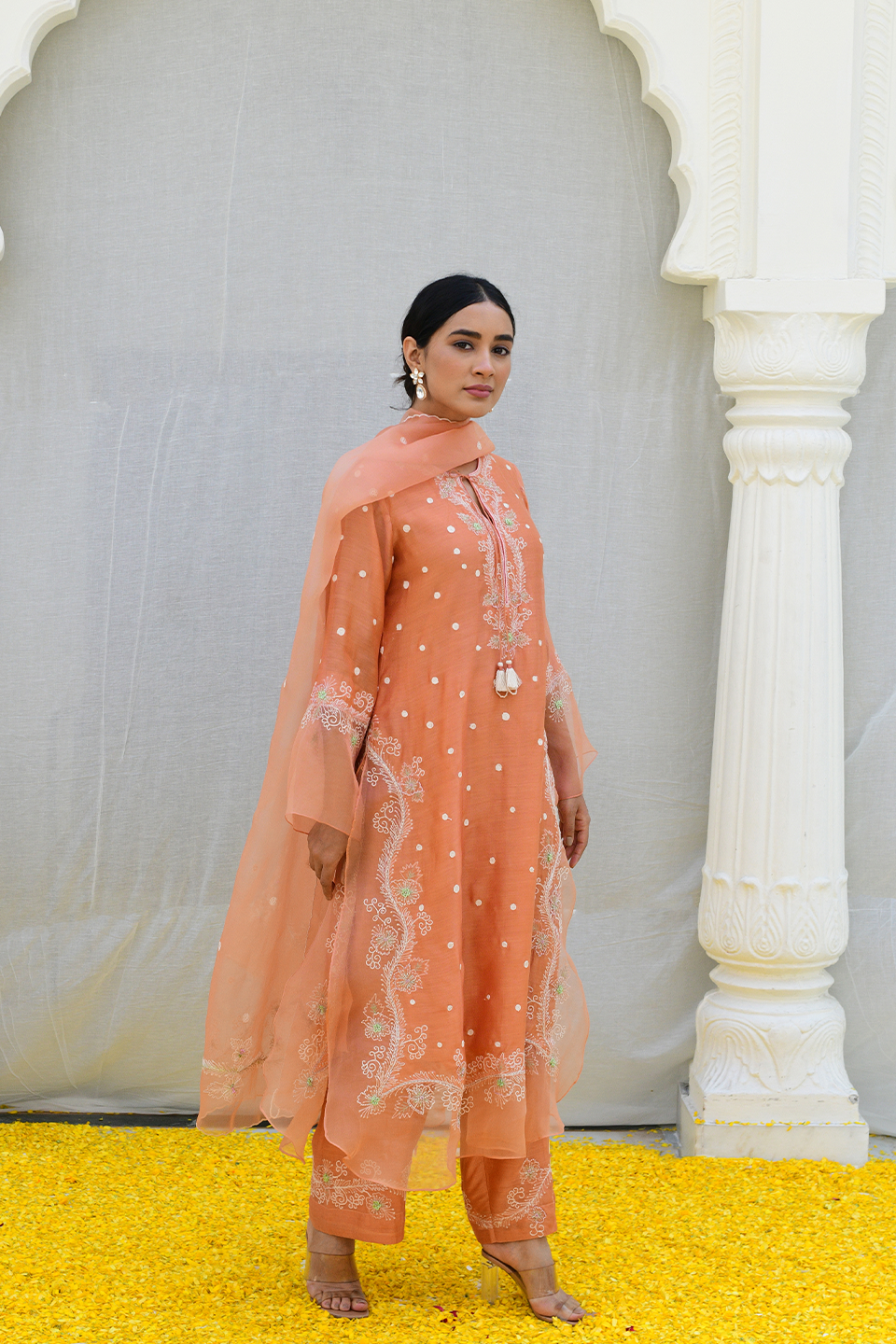 Peach Reef Long Kurta