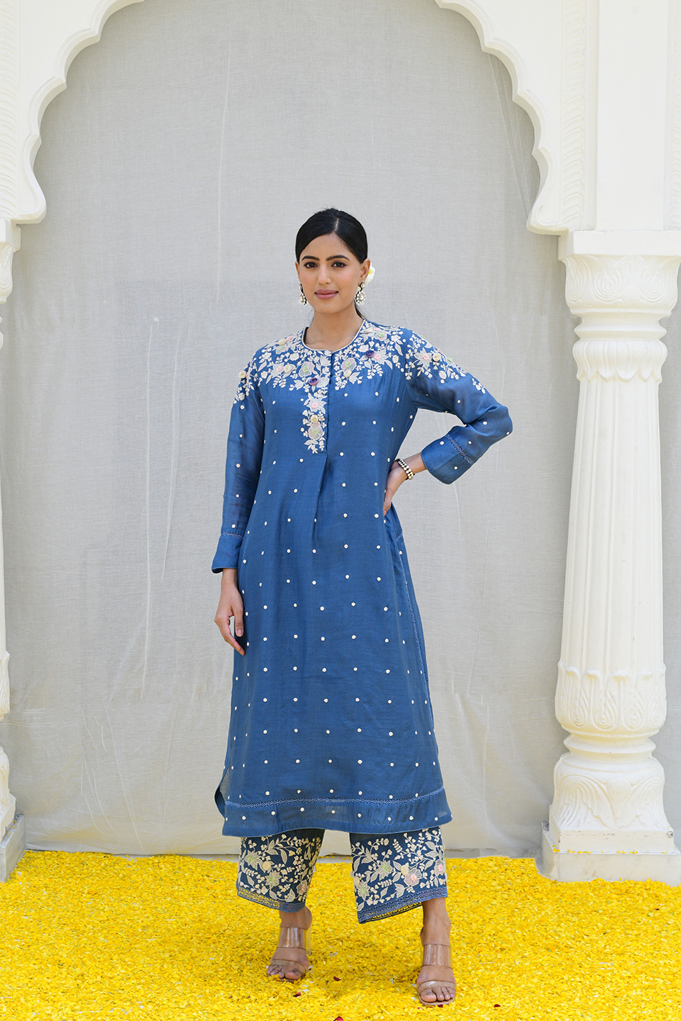 Jean Blue Ivory Light Long Kurta