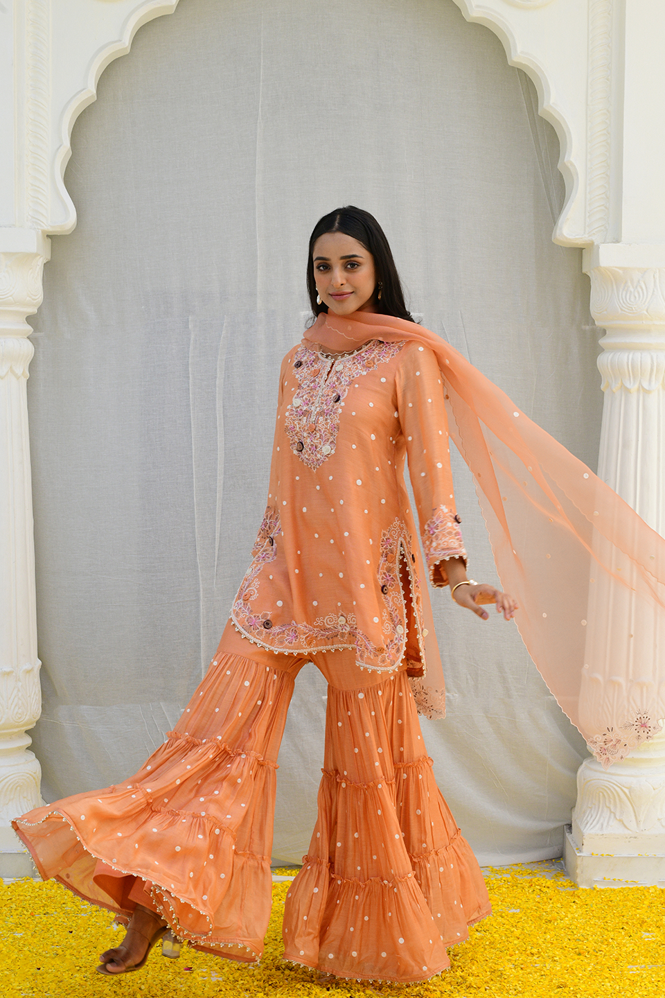 Peach Reef Light Sharara