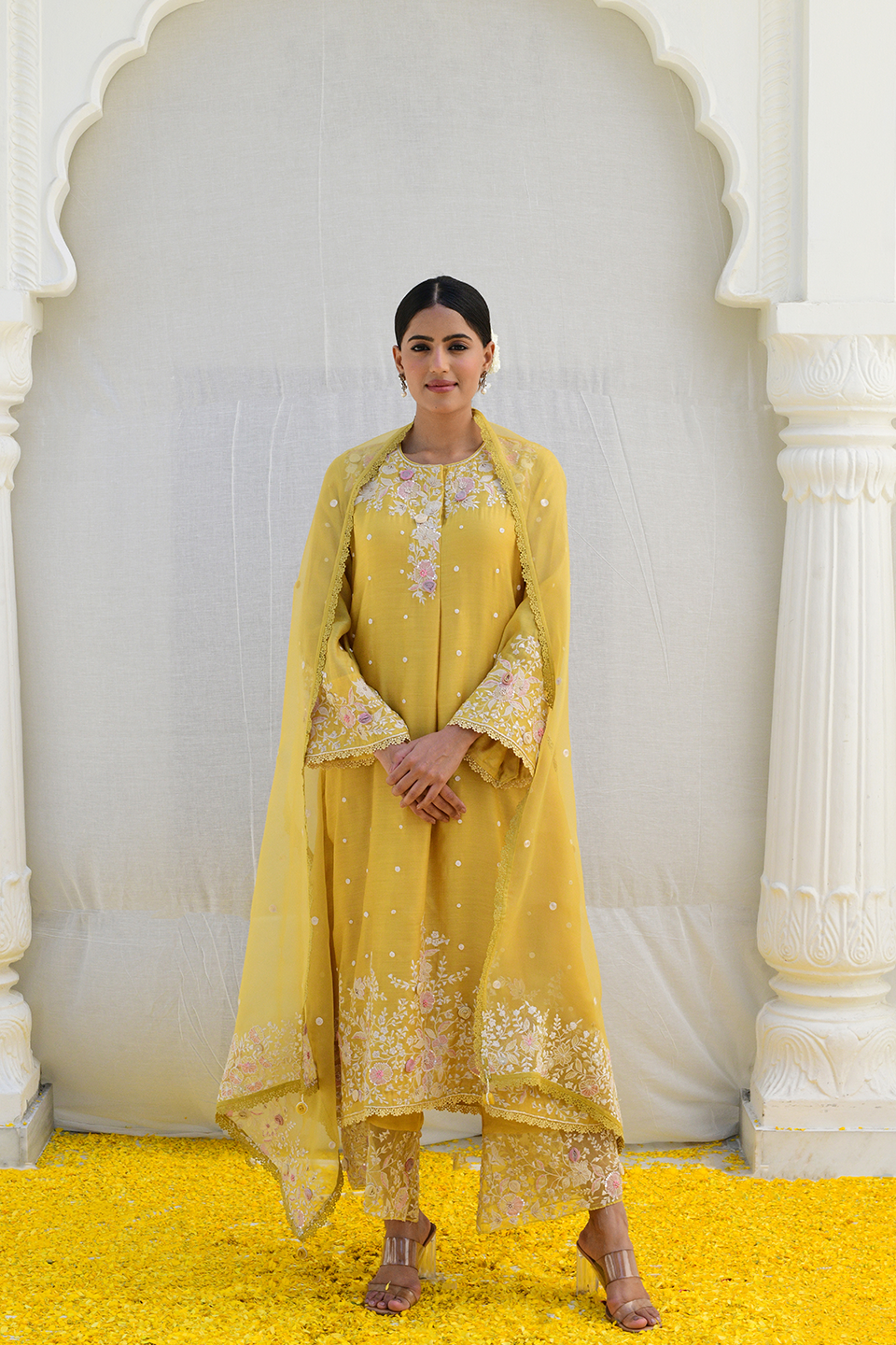 Yellow Ivory Heavy Long Kurta