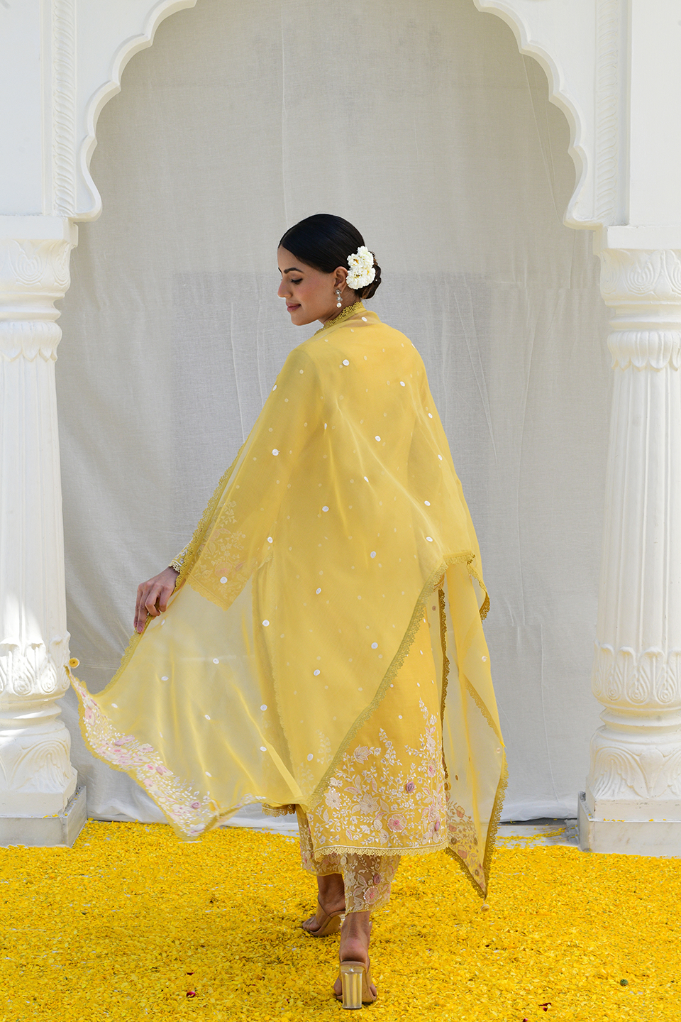 Yellow Ivory Heavy Long Kurta