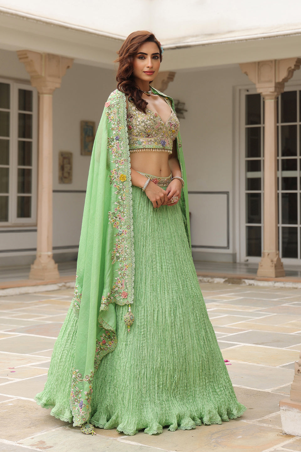 Gulzar Mint Green Lehenga Set