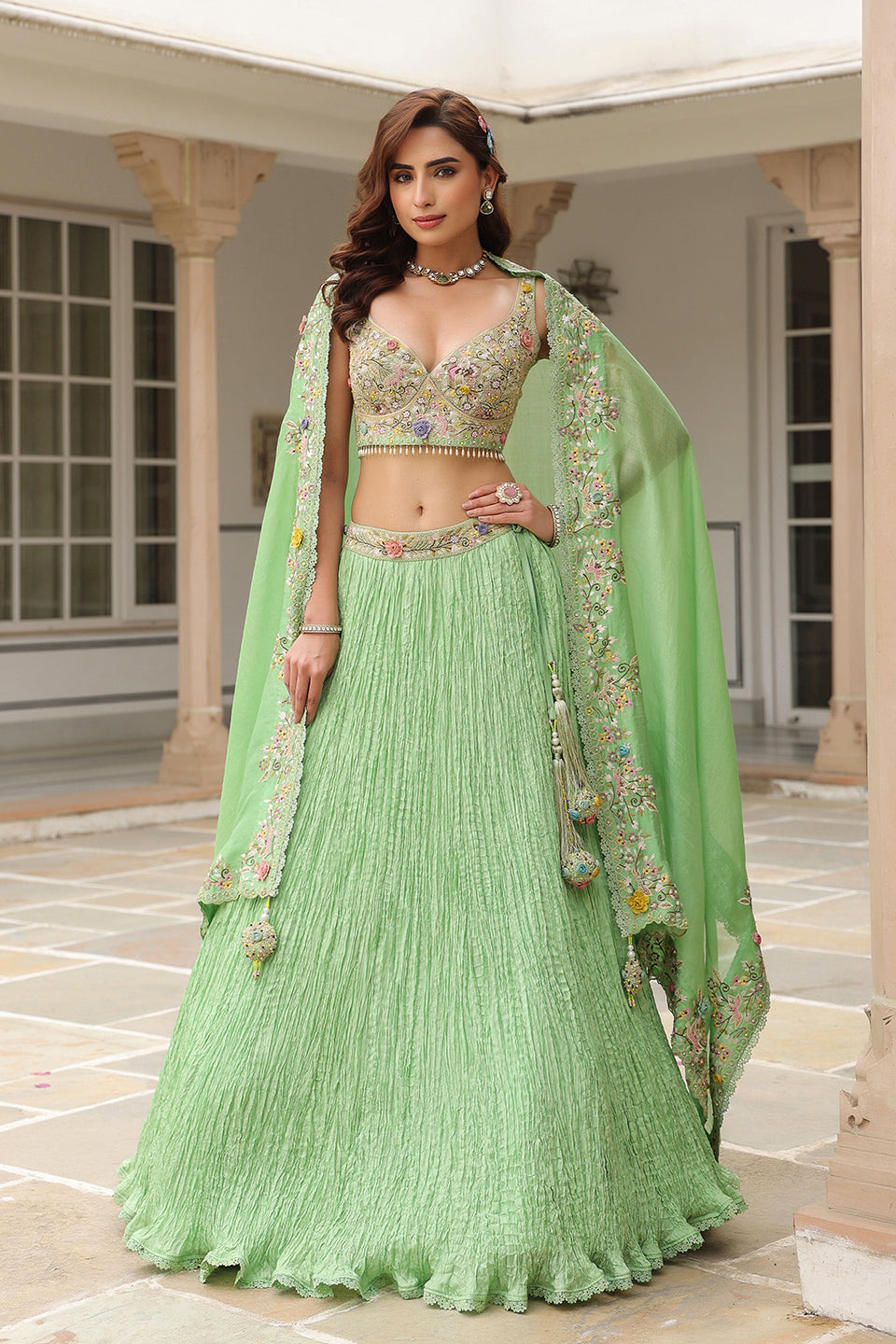 Gulzar Mint Green Lehenga Set