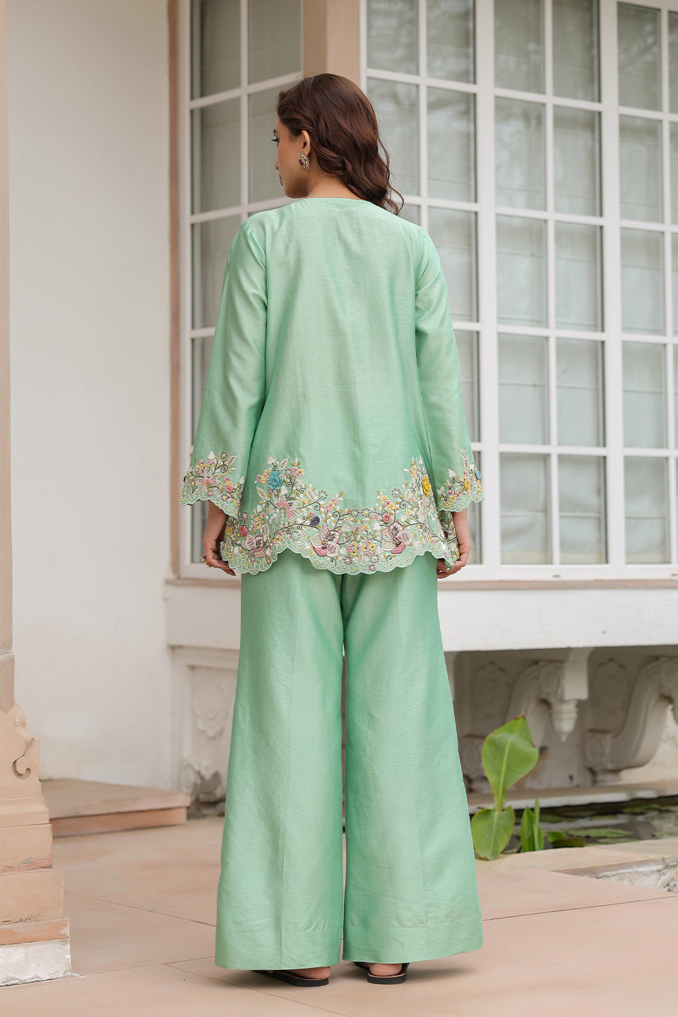 Gulzar Green Scallop Co-ord Set