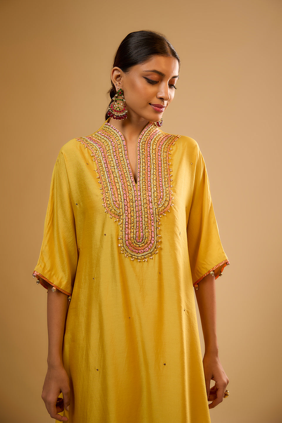 Nazakat Yellow Dori Yoke Kurta Set