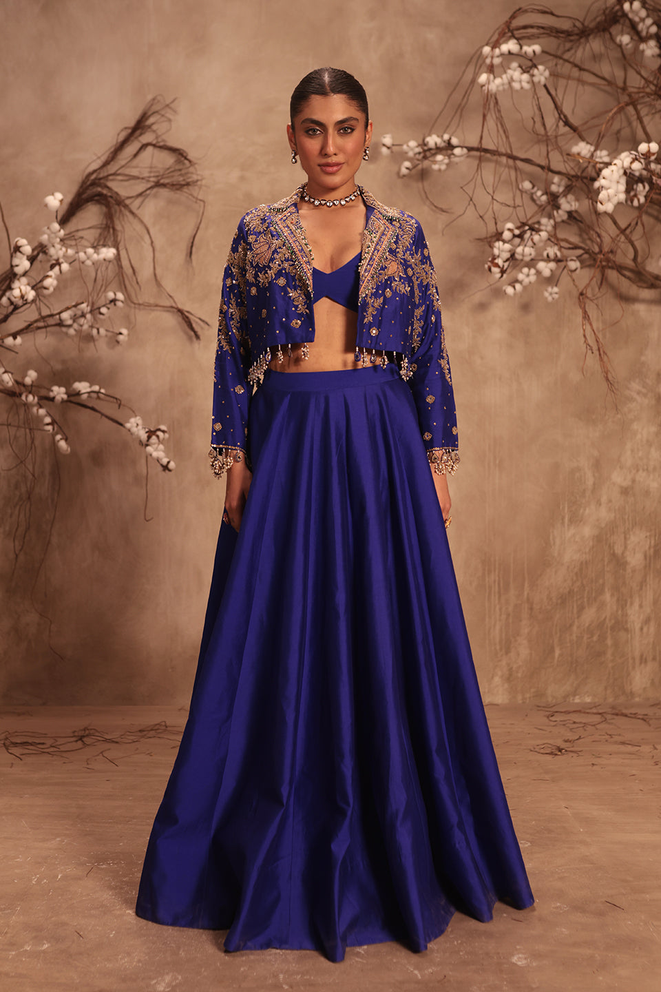 Nazakat Blue Jacket Style Lehenga Set
