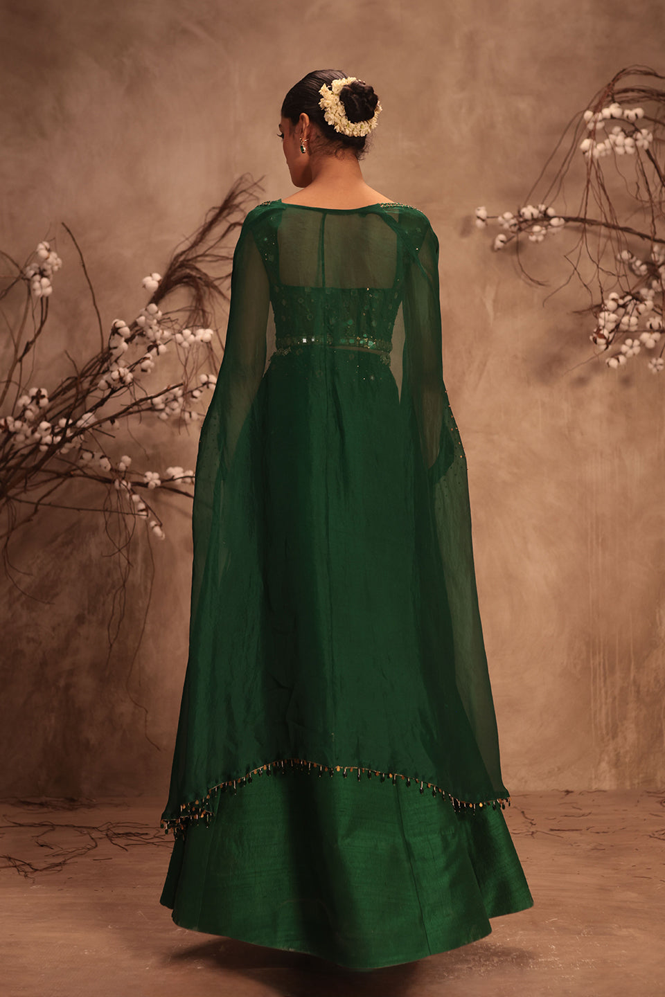Nazakat Green Cape Style Lehenga Set