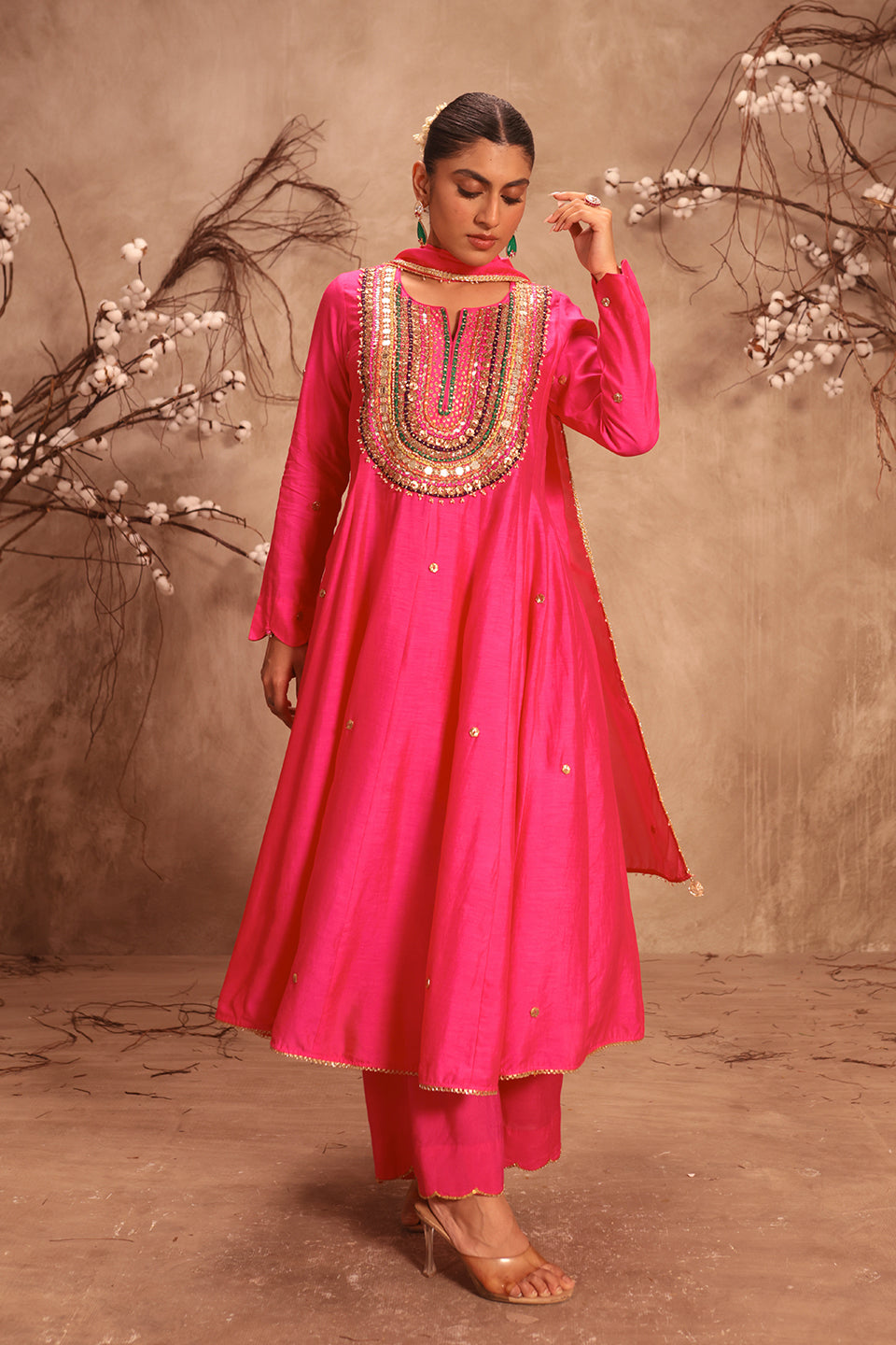 Nazakat Hot Pink Kalidaar Set