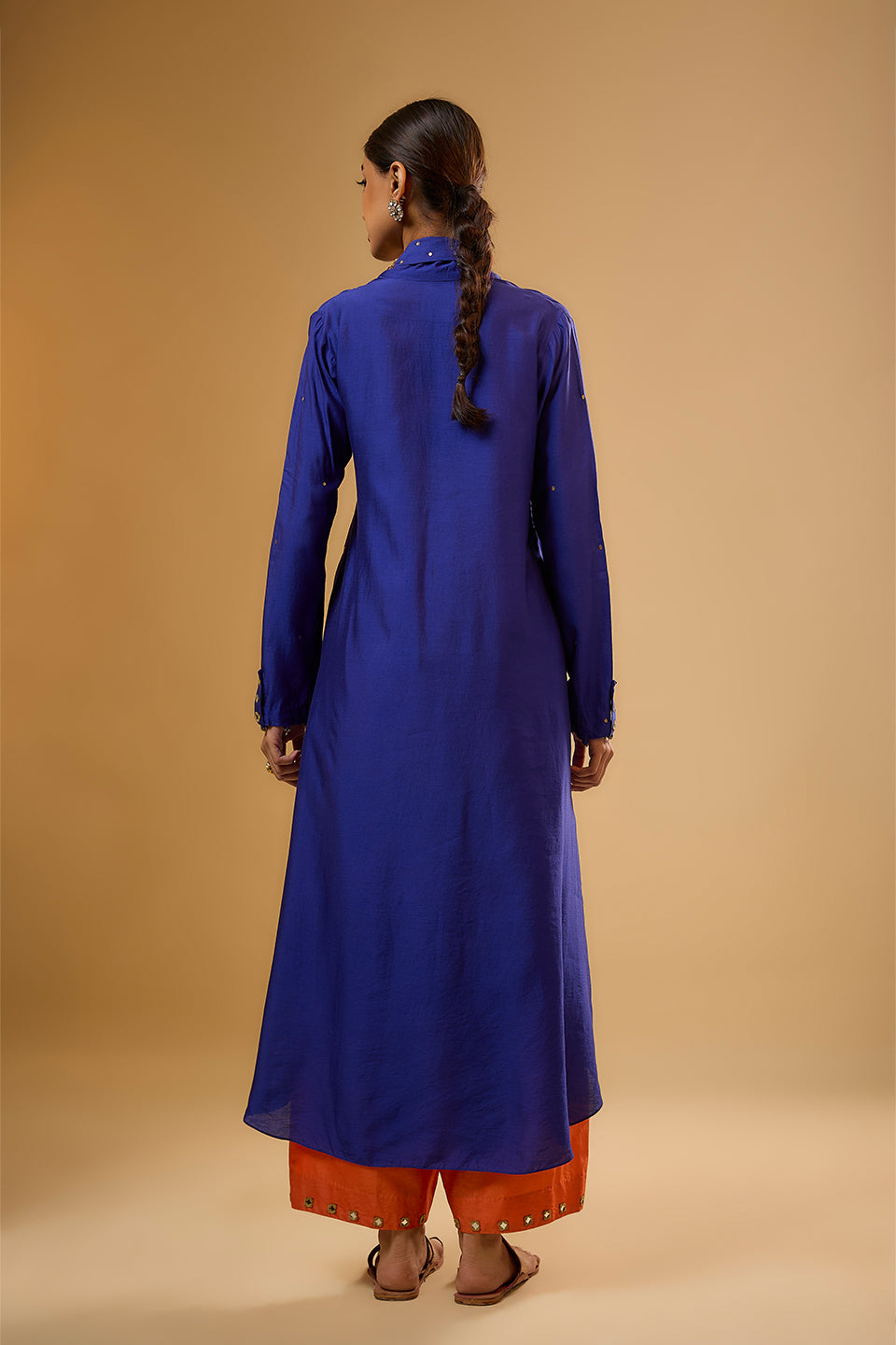 Nazakat Indigo Collar Kurta Set