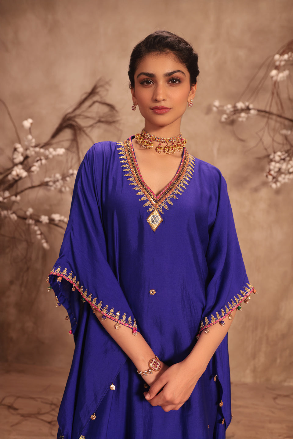 Nazakat Indigo Kaftan Set
