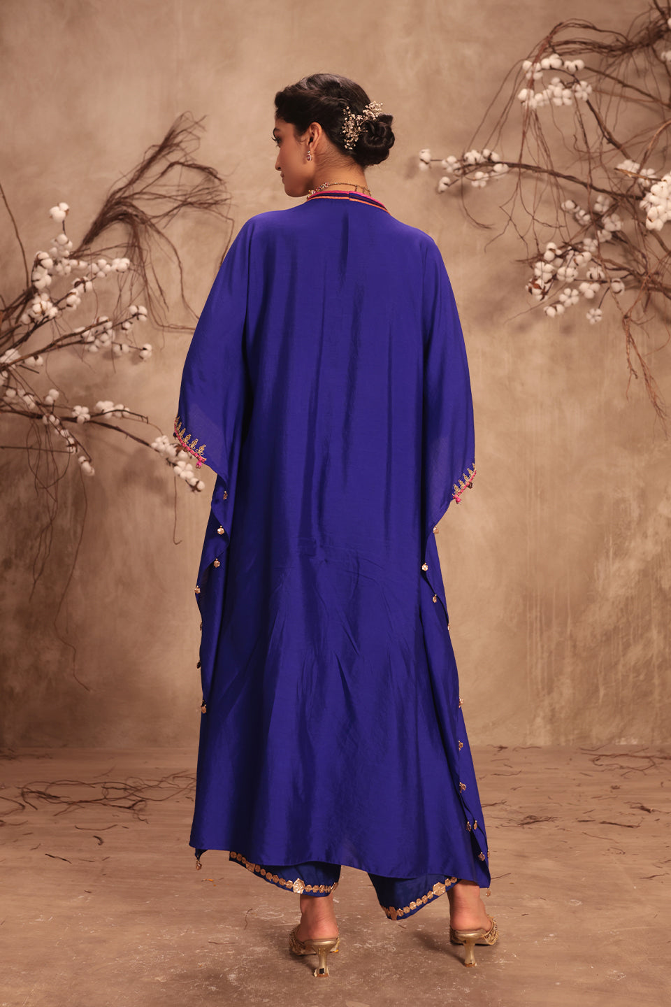 Nazakat Indigo Kaftan Set