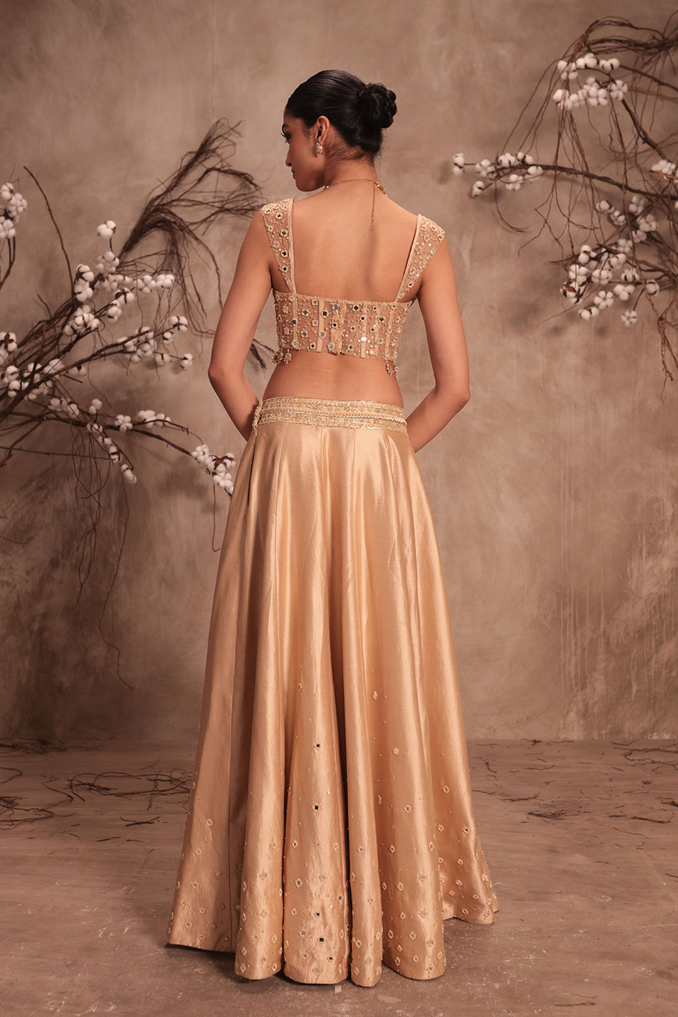 Nazakat Ivory Heavy Cape Style Lehenga Set