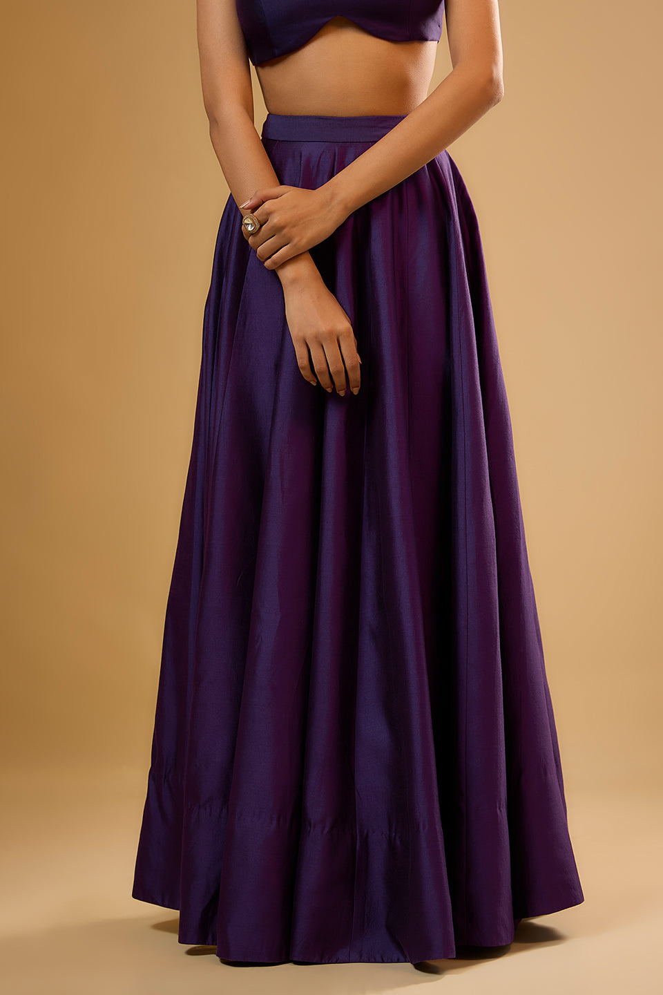 Nazakat Purple Mirror Butti Jacket Style Lehenga Set