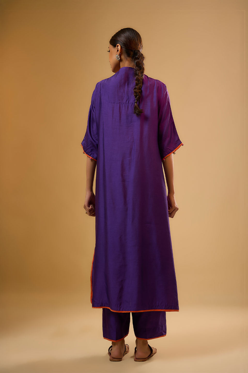 Nazakat Purple Dori Yoke Kurta Set