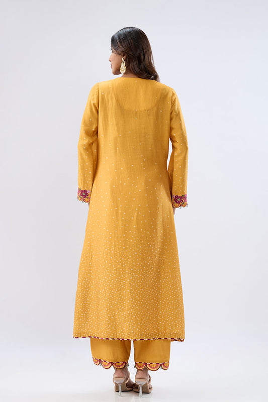 Blossom Yellow Scallop Kurta Set