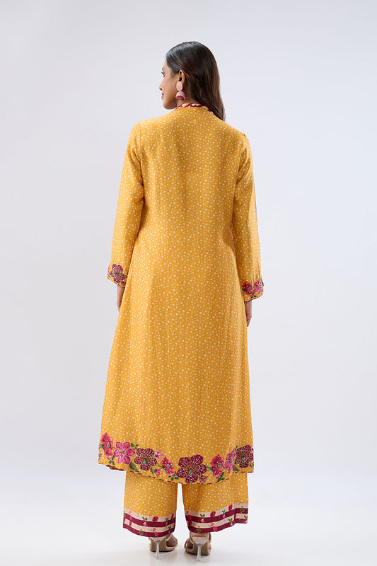 Blossom Yellow Gathered Yoke Kurta Set