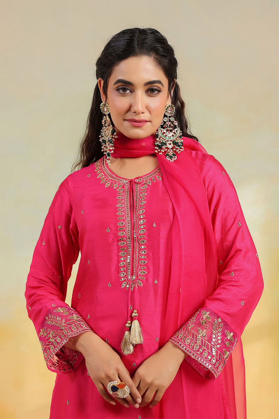 Pink Noor Farshi Kurta Set