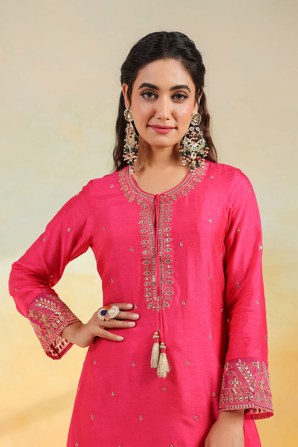 Pink Noor Farshi Kurta Set