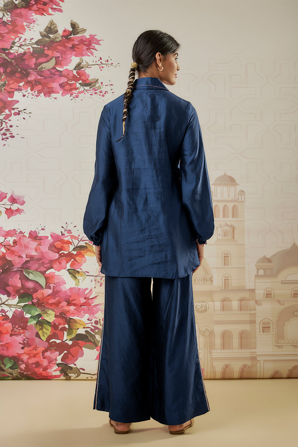 Riwayat Dark Blue Pintuck Cord Set