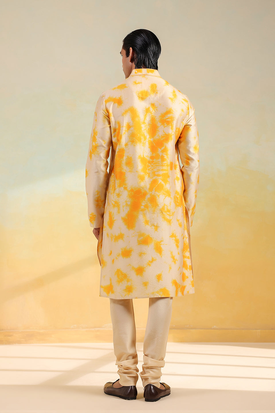 Yellow Shibori Kurta Set