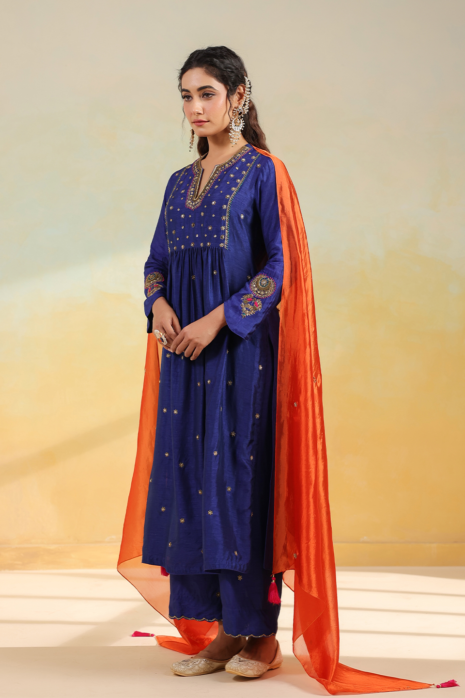 Electric Blue Zardozi Kurta Set