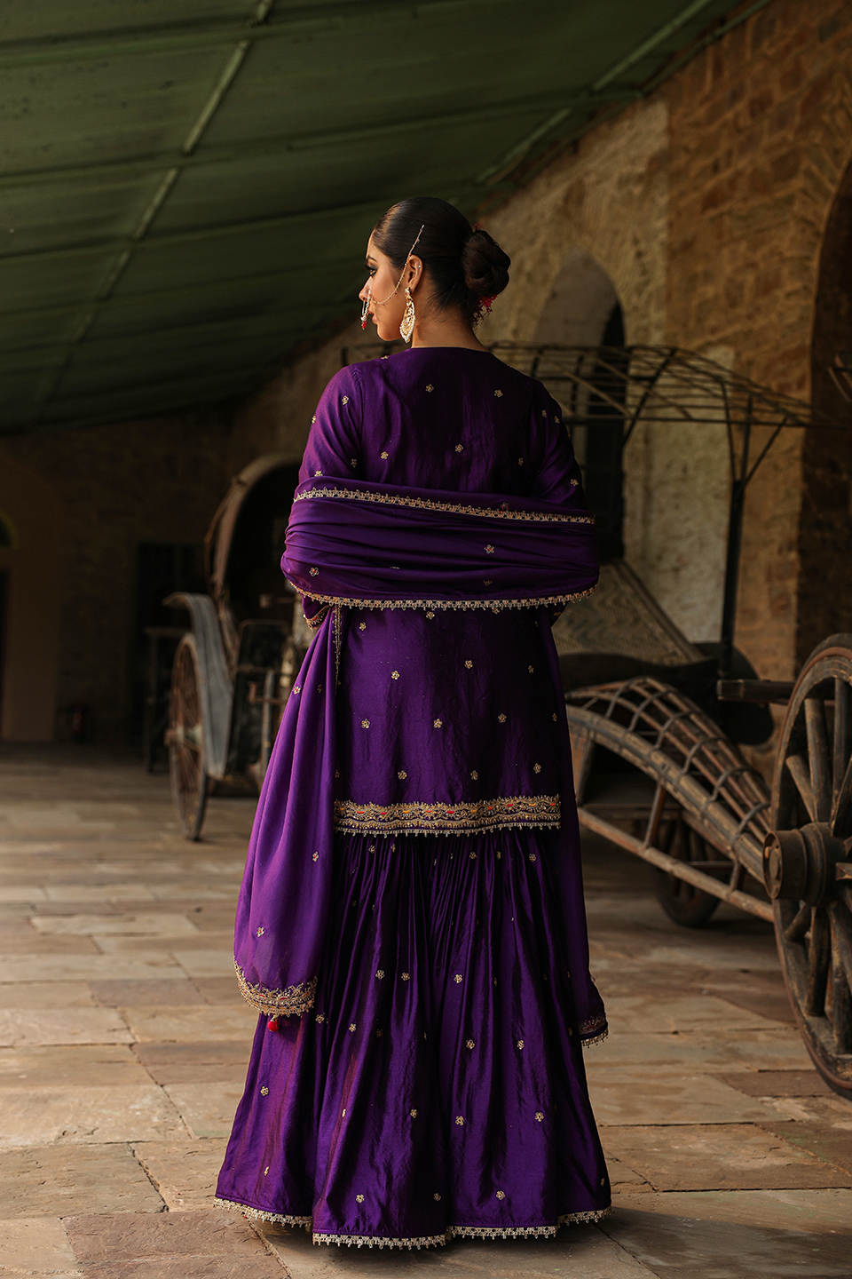 Bird Embroidered Sharara Light