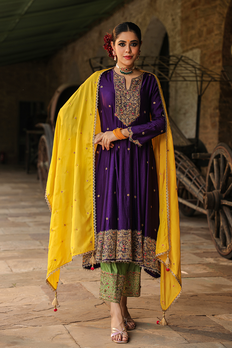 Bird Embroidered Kalidar