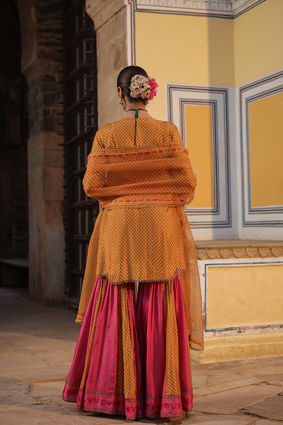 Cheent Dual Print Sharara Heavy Hem