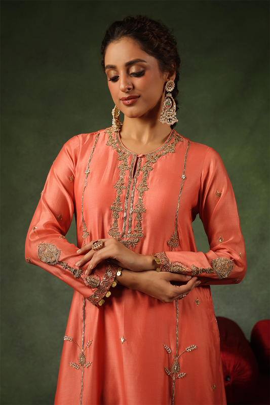 Pakeezah Zardosi Patti Buta Joda Narangi