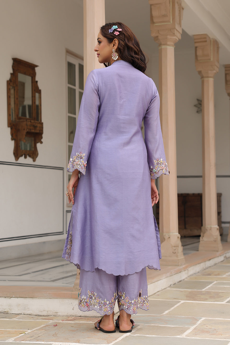 Gulzar Lilac Scallop Kurta Set