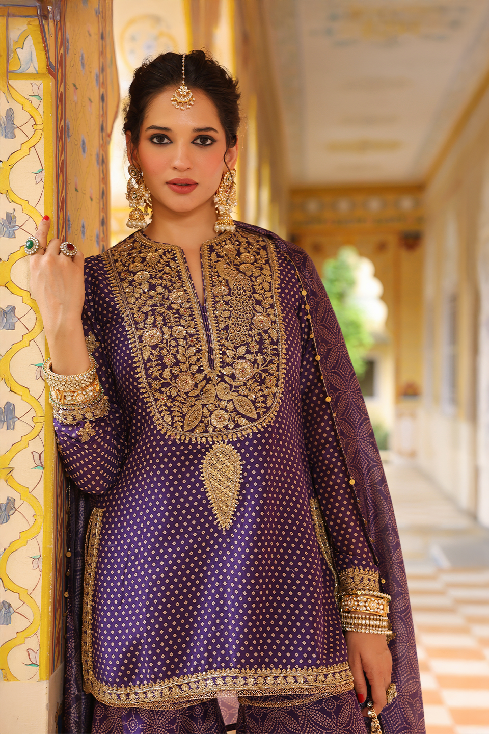 Ahista Purple Printed Sharara Set