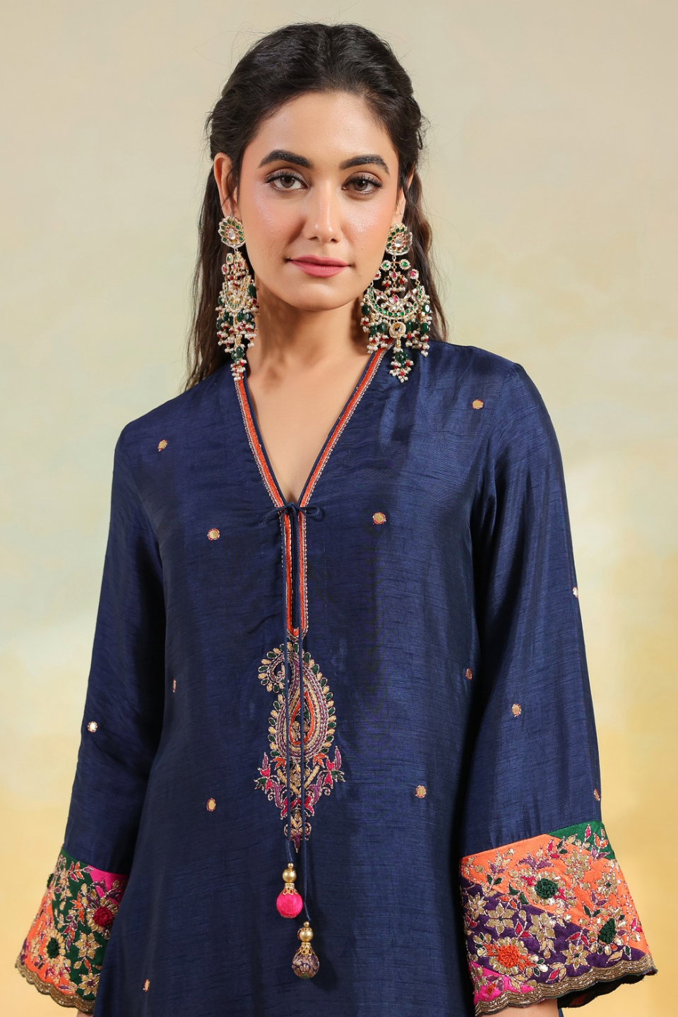 Electric Blue Paisely Gota Patti Kurta Set
