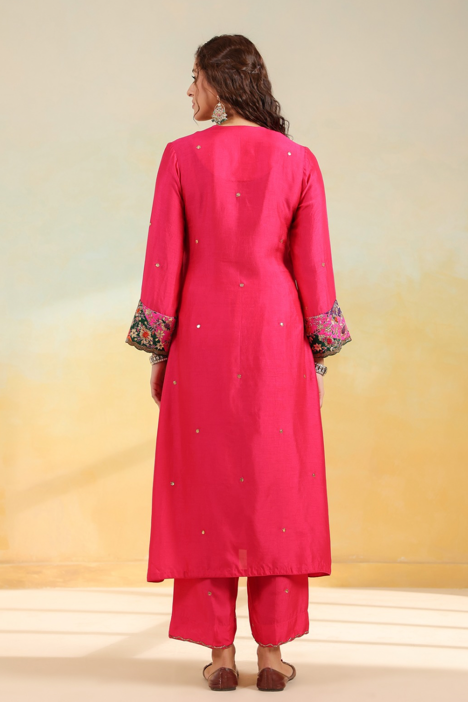 Pink Paisely Gota Patti Kurta Set