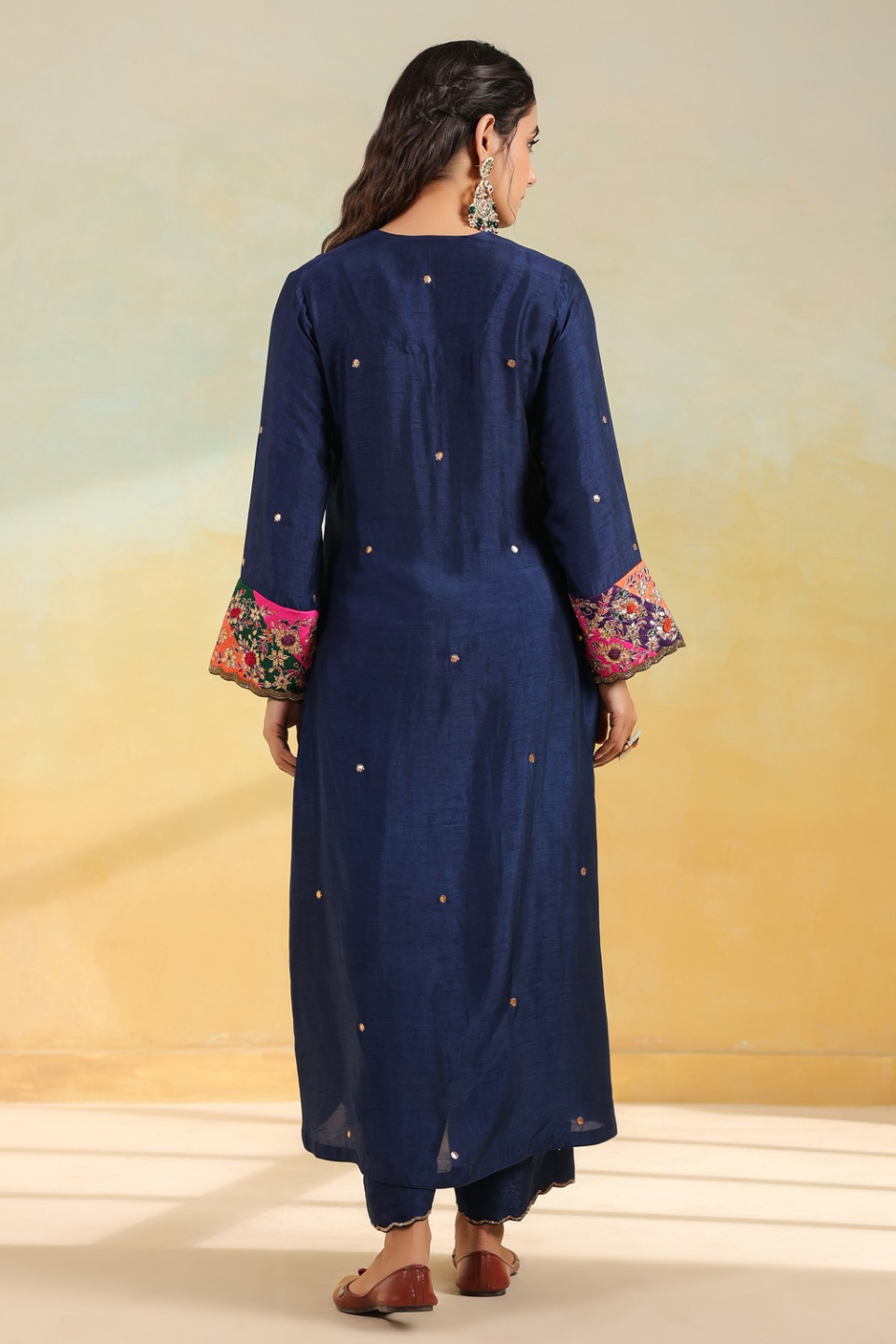 Electric Blue Paisely Gota Patti Kurta Set