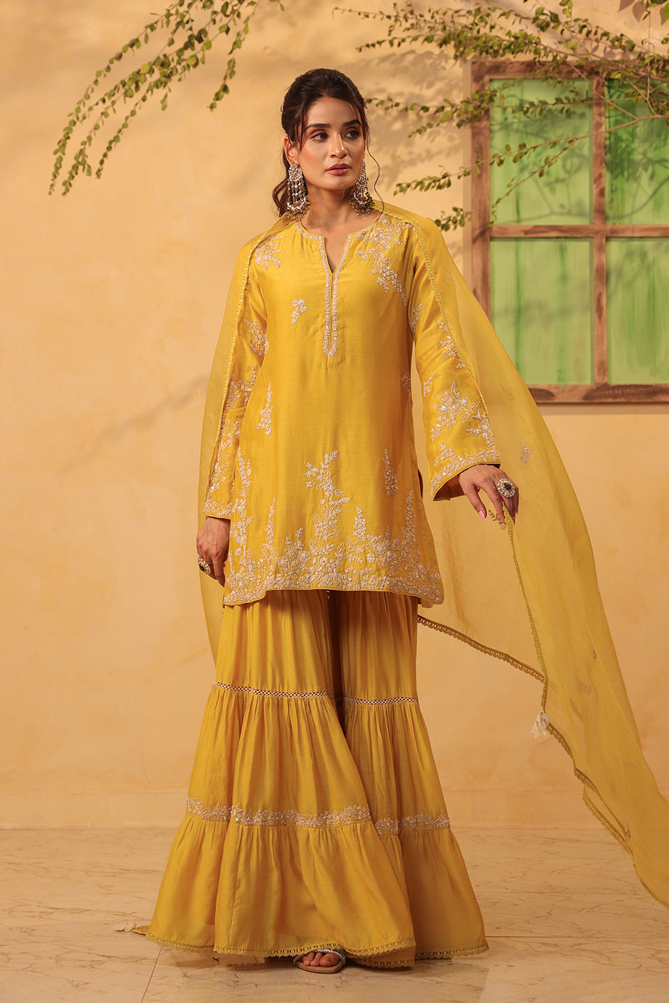 Vaayu Yellow Heavy Sharara Set