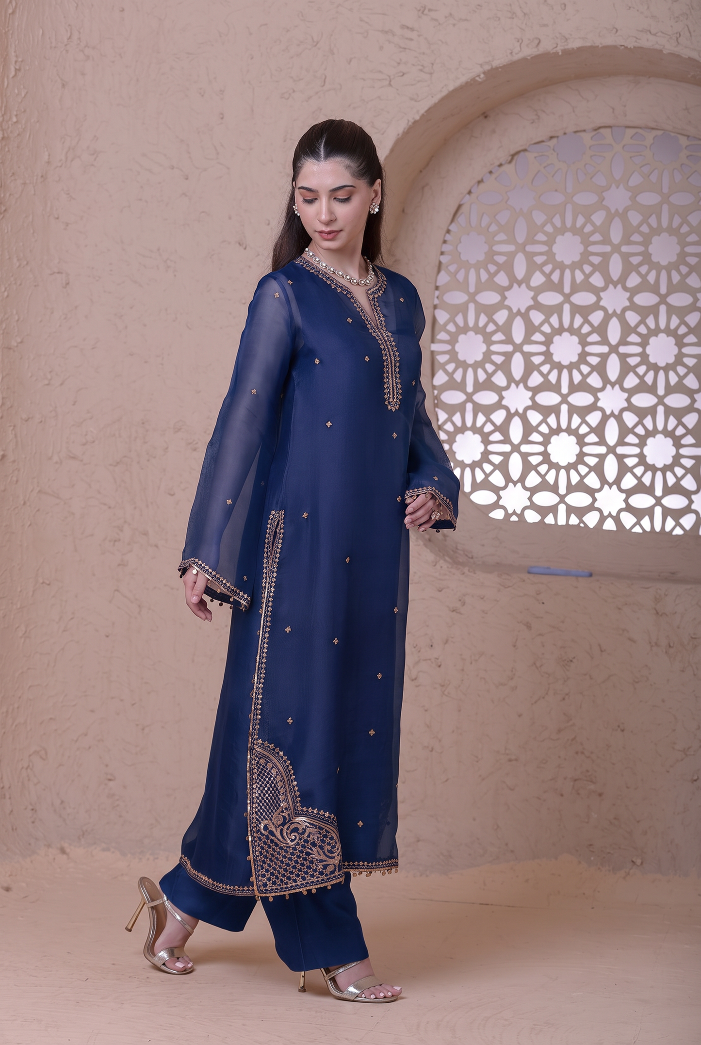 Rangrez Blue Farshi Kurta Set