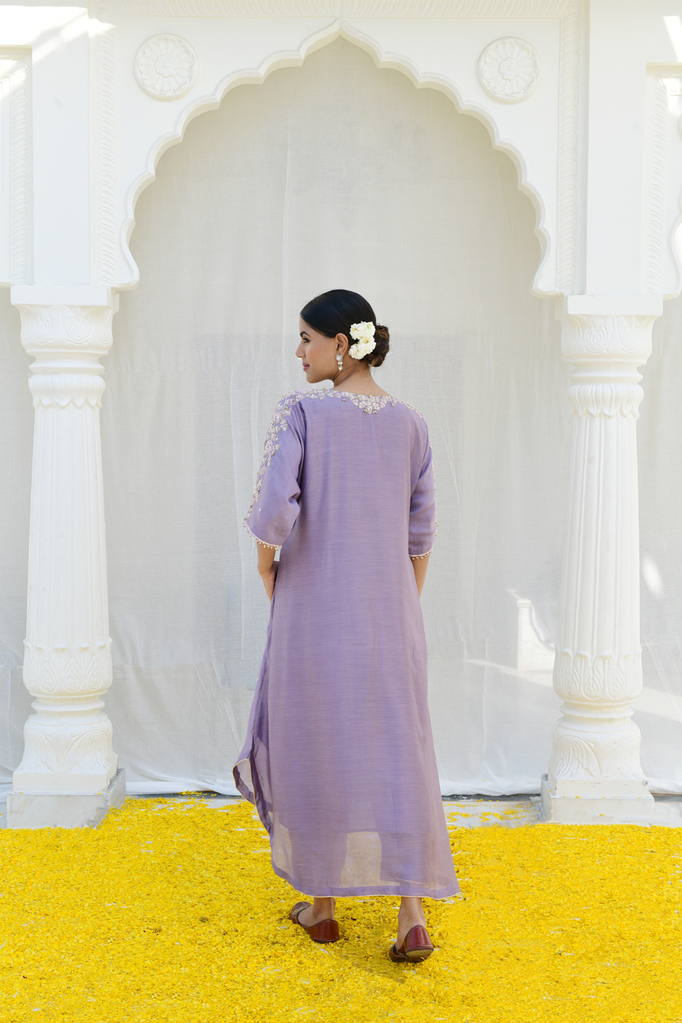 Lilac Roselyn Shoulder Embroidery Kurta Set