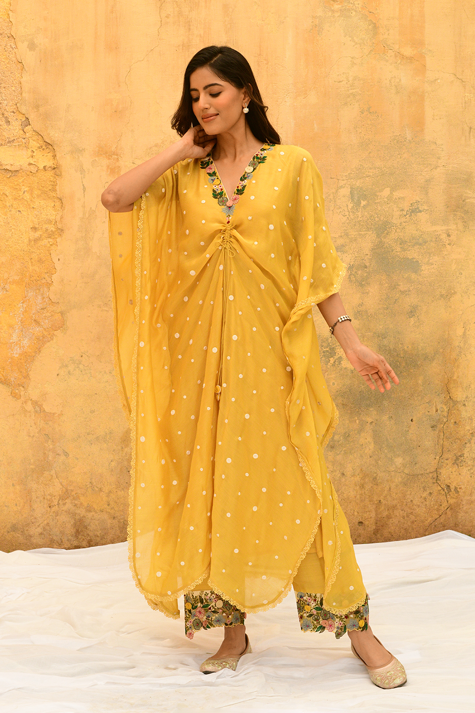 Yellow Orchid Heavy Kaftan