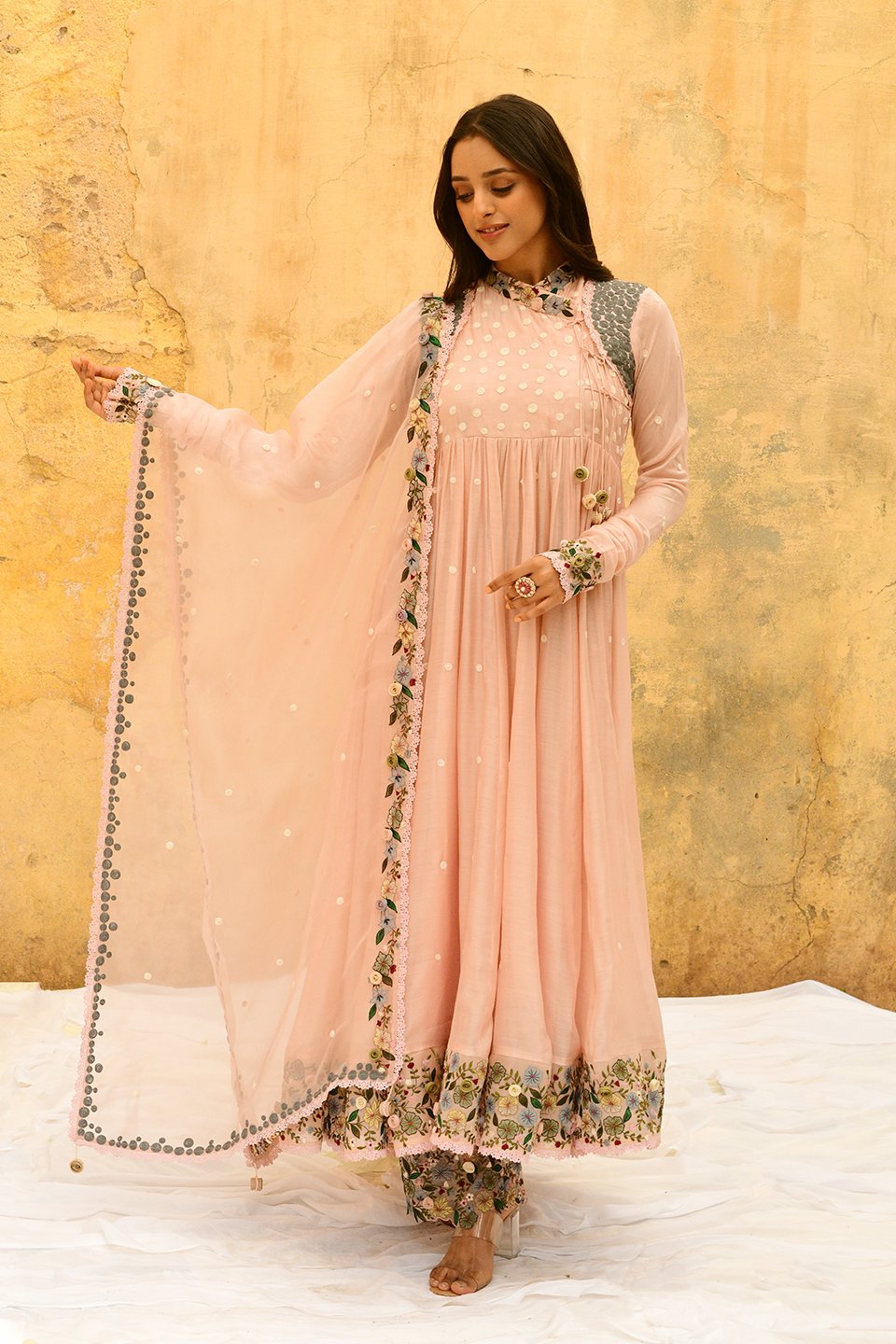 Pink Orchid Poshak Angrakha