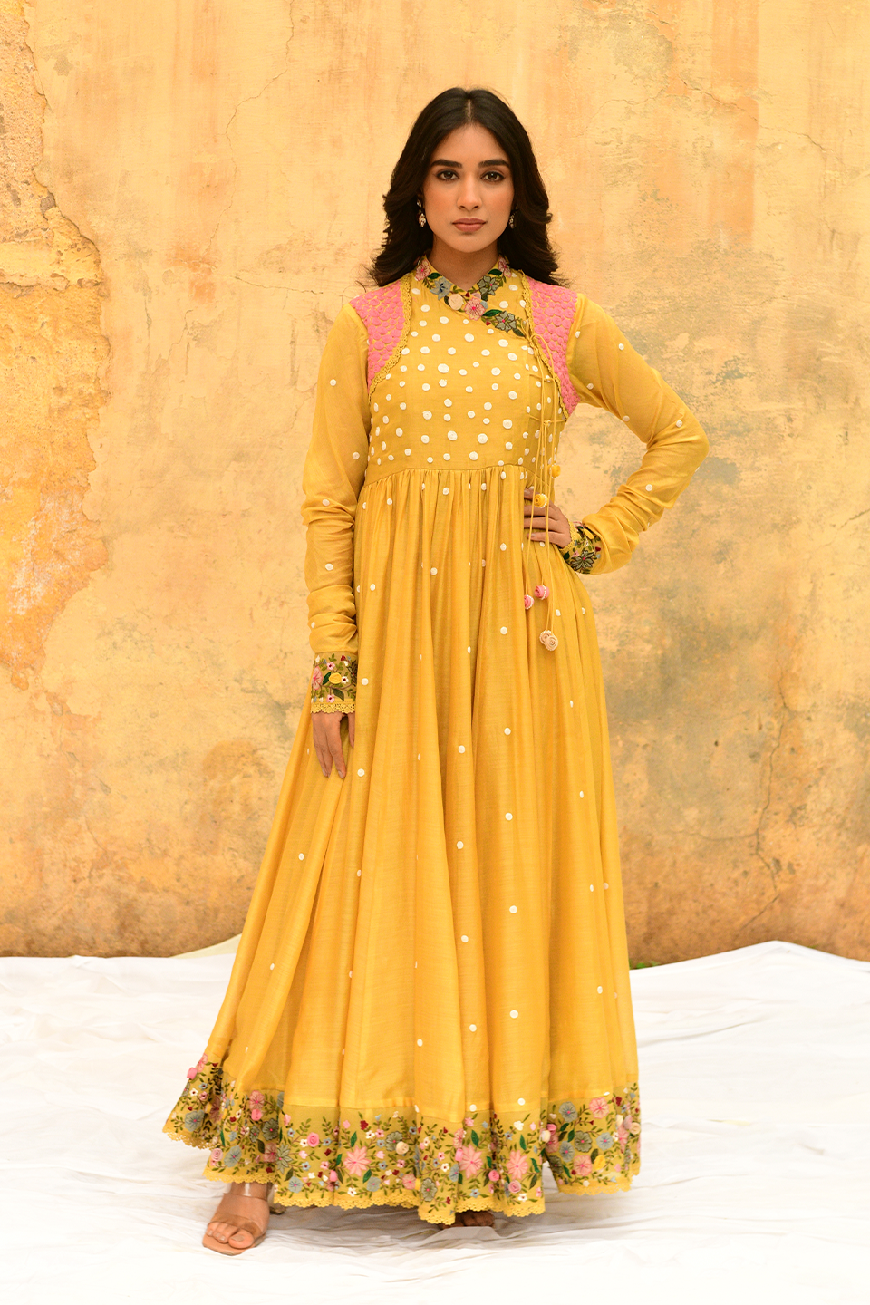 Yellow Orchid Poshak Angrakha