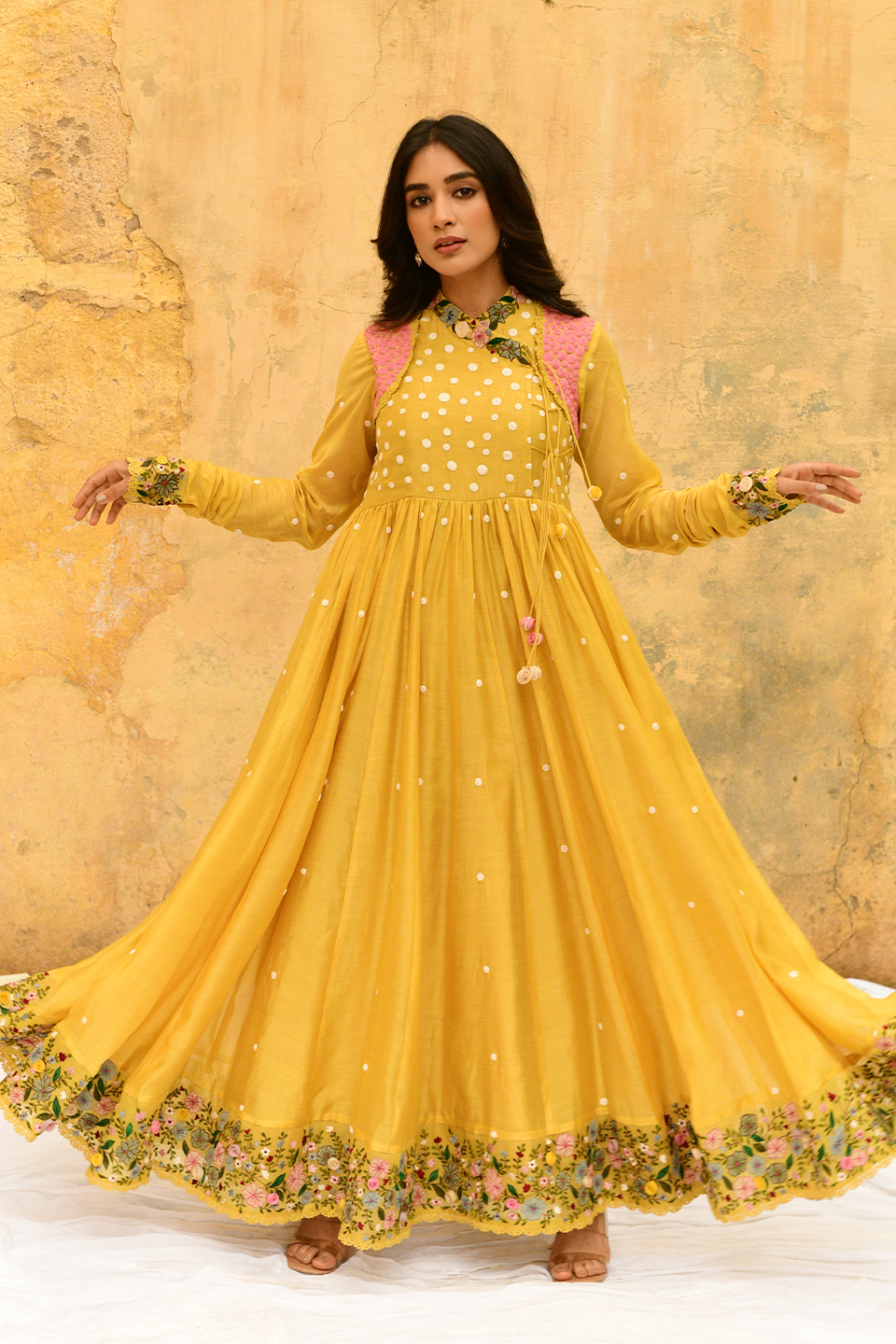 Yellow Orchid Poshak Angrakha