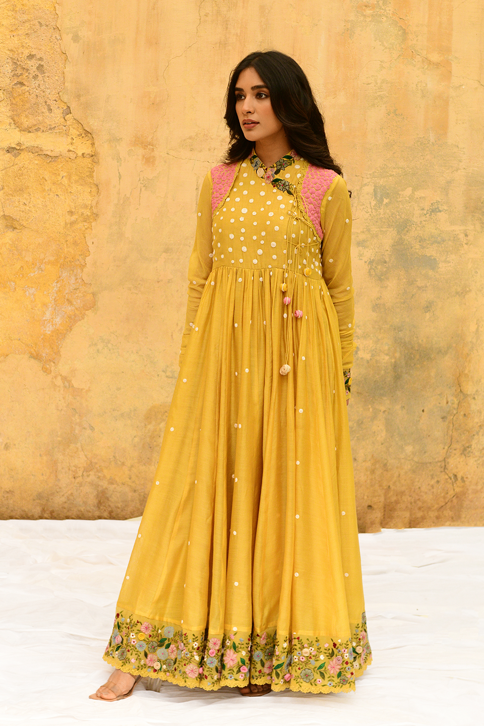 Yellow Orchid Poshak Angrakha