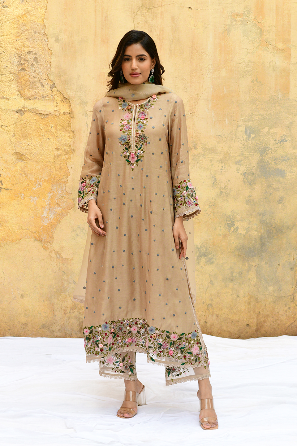 Ivory Orchid Long Kurta