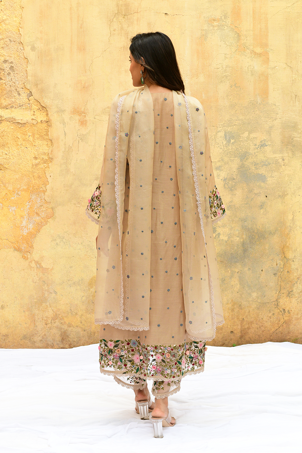 Ivory Orchid Long Kurta