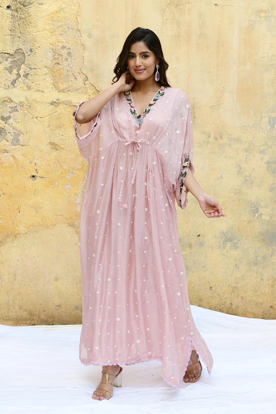 Pink Orchid Long Kaftan