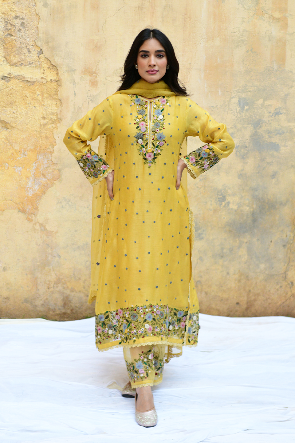 Yellow Orchid Long Kurta